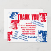 CARTE POSTALE MERCI AUX MÉDECINS, INFIRMIÈRES ET PREMIERS INTERV (Devant / Derrière)