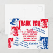 CARTE POSTALE MERCI AUX MÉDECINS,INFIRMIERS & PREMIERS INTERVENA (Devant / Derrière)