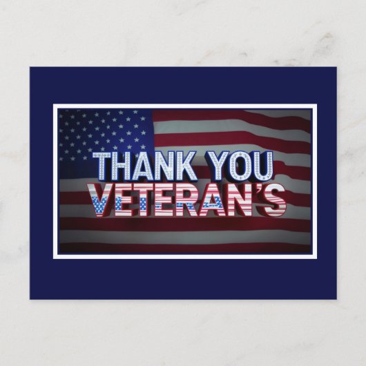Carte Postale Merci aux vétérans (Devant)