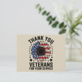 Carte Postale Merci aux vétérans du tournesol Jour des vétérans  (Debout devant)