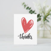 Carte Postale Merci avec amour cœur rouge pour amant   (Debout devant)