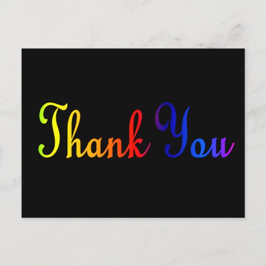 Carte Postale Merci avec des couleurs arc-en-ciel (Devant)