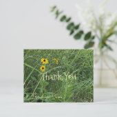Carte postale Merci avec des fleurs (Debout devant)