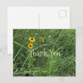 Carte postale Merci avec des fleurs (Devant / Derrière)