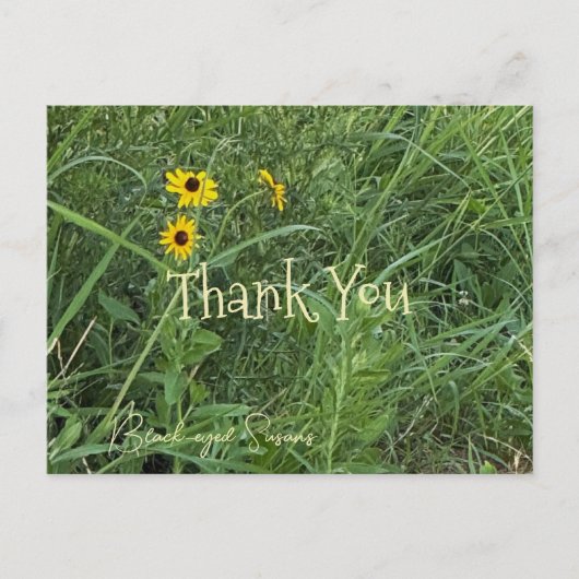 Carte postale Merci avec des fleurs (Devant)