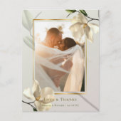 Carte postale Merci avec Magnolia blanc oriental p (Devant)