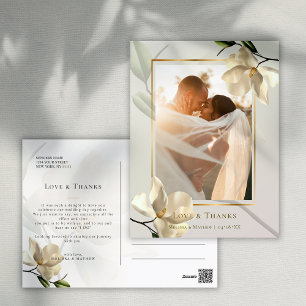 Carte postale Merci avec Magnolia blanc oriental p