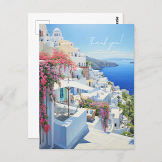 Carte postale Merci avec vue sur Santorin