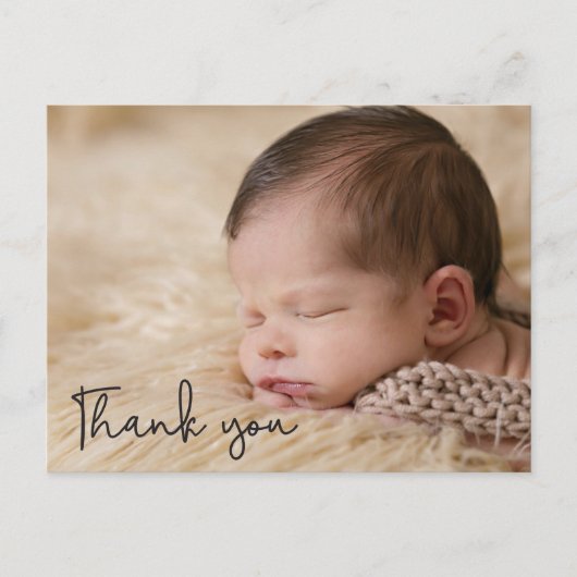 Carte Postale Merci Baby Faire-part de naissance Texte du script (Devant)