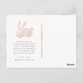 Carte Postale Merci baby shower avec lapin dormant mignon (Dos)