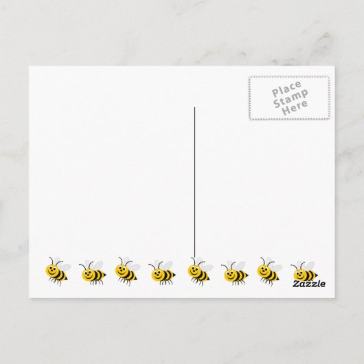 Carte Postale Merci Baby shower Bee Design (Dos)