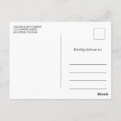 Carte Postale Merci Baby shower bleu, blanc, gris éléphant (Dos)