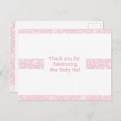 Carte Postale Merci Baby shower de filles (Devant / Derrière)