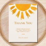 Carte Postale Merci Baby shower Sun<br><div class="desc">Ce baby shower simple, grâce à votre carte postale, est décoré d'un soleil d'aquarelle jaune et d'une simple typographie sur un arrière - plan crème douce. Facile à personnaliser. Utilisez l'outil de conception pour modifier la taille, le style ou la couleur du texte. Parce que nous créons notre oeuvre, vous...</div>