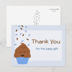 Carte postale Merci Baby Sprinkle Party en bleu
