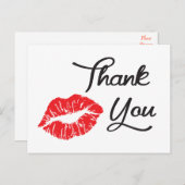 Carte postale Merci baise rouge (Devant / Derrière)