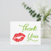 Carte postale Merci baise rouge (Debout devant)