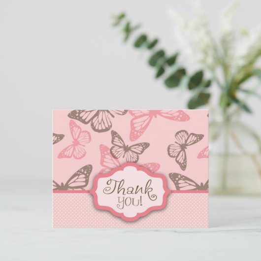 Carte postale Merci Baisers à papillon (Debout devant)