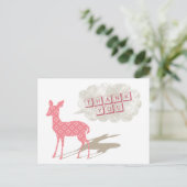Carte postale Merci Bambi rose (Debout devant)
