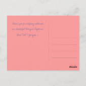Carte postale Merci Baptême de rose rétro (Dos)