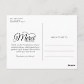 Carte Postale Merci Beacoup Photo de mariage français (Dos)