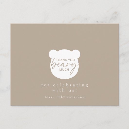 Carte Postale Merci Beary Much (Devant)