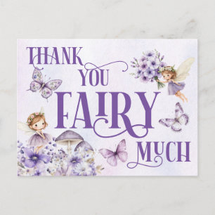 Carte Postale Merci beaucoup à la fée florale violette