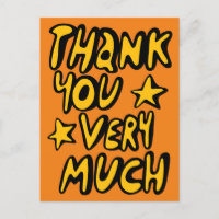 MERCI BEAUCOUP Bubble Letters Jaune Orange