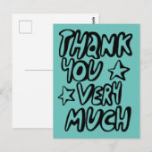 Carte Postale MERCI BEAUCOUP Bubble Letters Sarcelle PERSONNALIS (Devant / Derrière)