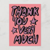 MERCI BEAUCOUP Bubble Letters Violet Rose