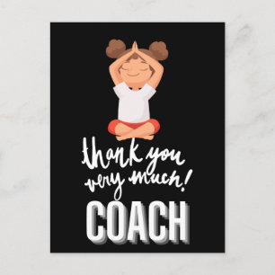 Carte Postale Merci beaucoup coach avec yoga namaste 