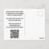 Carte Postale MERCI BEAUCOUP Funny Bananas COMMANDE MERCI QR (Dos)