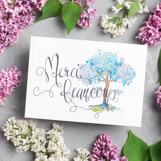 Carte Postale Merci Beaucoup Merci d'arbre bleu