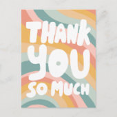 Carte Postale MERCI BEAUCOUP Pastel Rainbow Stripes SUR MESURE (Devant)