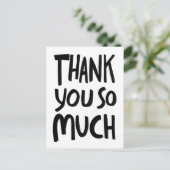 Carte Postale MERCI BEAUCOUP Rough Brushstrokes B&W SUR MESURE   (Debout devant)