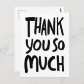 Carte Postale MERCI BEAUCOUP Rough Brushstrokes B&W SUR MESURE   (Devant / Derrière)