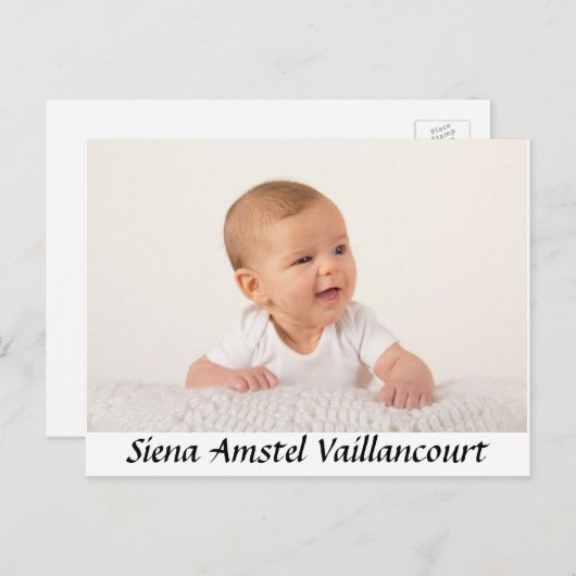 Carte postale Merci bébé (Devant / Derrière)