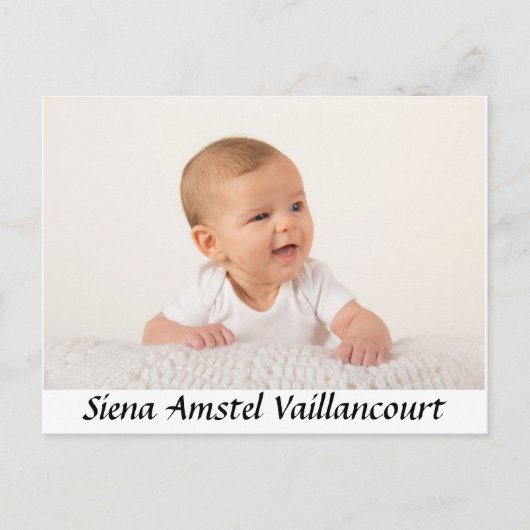 Carte postale Merci bébé (Devant)