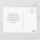 Carte Postale Merci bébé mignon Motif couette oreille jaune (Dos)