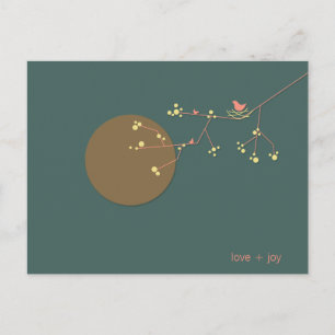 Carte Postale Merci Bébé Nicheur Oiseau Et Famille