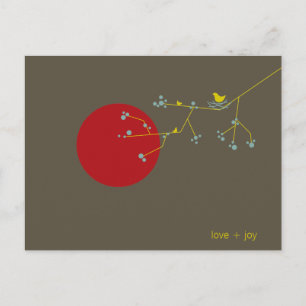 Carte Postale Merci Bébé Nicheur Oiseau Et Famille