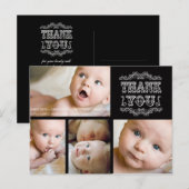 CARTE POSTALE MERCI BÉBÉ PHOTO NOIR ET BLANC VINTA (Devant / Derrière)