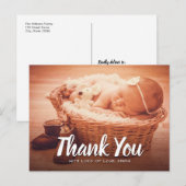 Carte Postale Merci bébé photo personnalisée (Devant / Derrière)