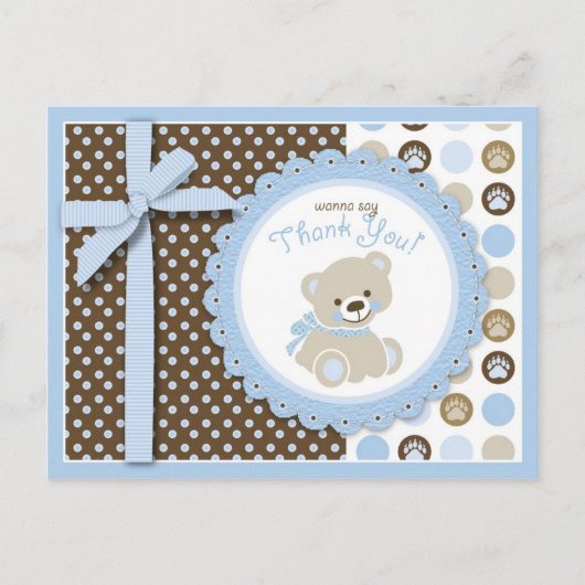 Carte postale Merci bébé Teddy Bear (Devant)