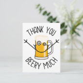 Carte Postale Merci Beery Much - Visage Idiot (Debout devant)