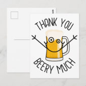 Carte Postale Merci Beery Much - Visage Idiot (Devant / Derrière)