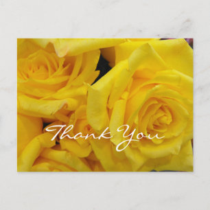 Carte Postale merci bénévole fleurs rose jaune