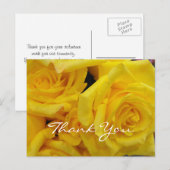 Carte Postale merci bénévolement fleurs de rose jaune (Devant / Derrière)