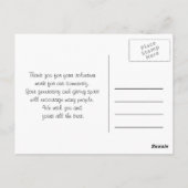 Carte Postale merci bénévolement fleurs de rose jaune (Dos)