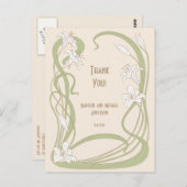 Carte Postale Merci blanc Lilies (Devant / Derrière)